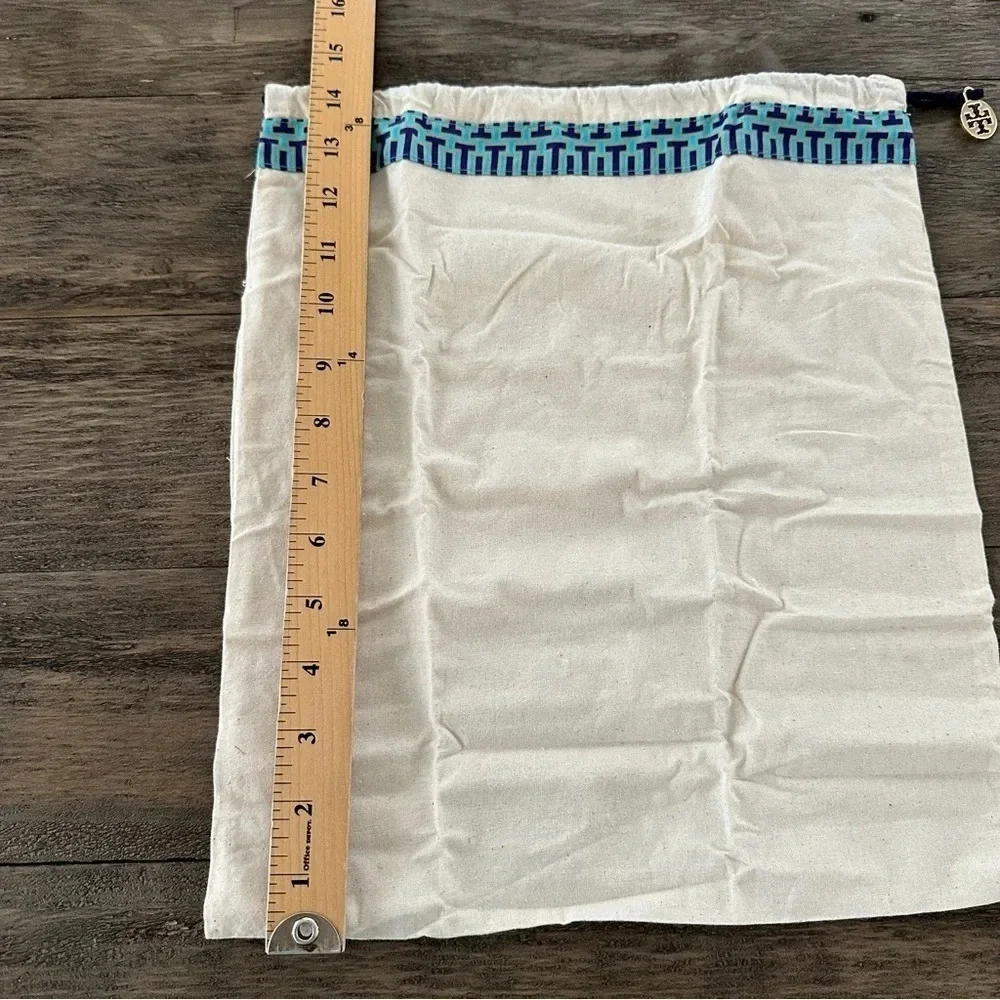Tory Burch Canvas Dust Bag Drawstring Handbag Purse Shoes‎ Travel Designer
